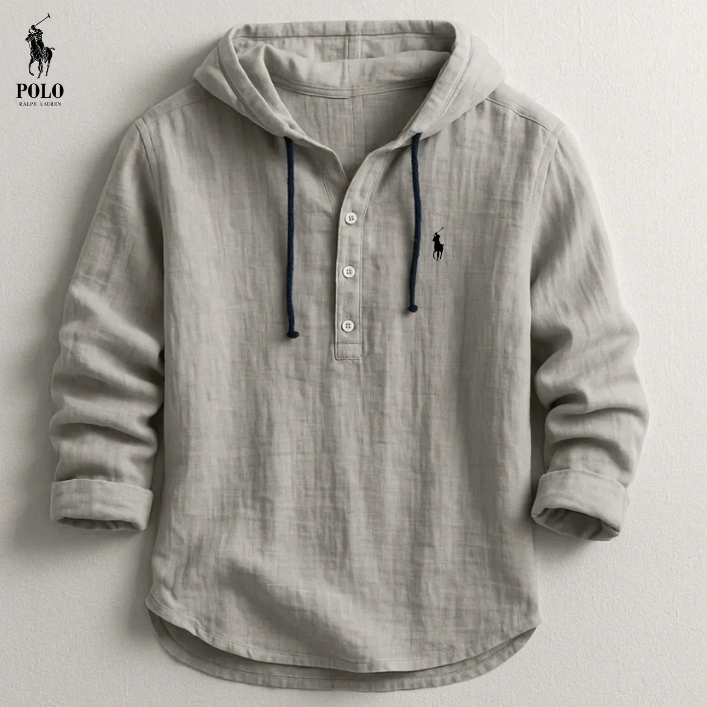 Relaxed Fit Linen Hoodie Shirt for Men