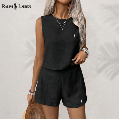 [Buy 1 Get 2] Linen Serenity Complete Two-Piece Set by R. Ꮮаᴜгеn + Free R. Ꮮаᴜгеn Sun Hat