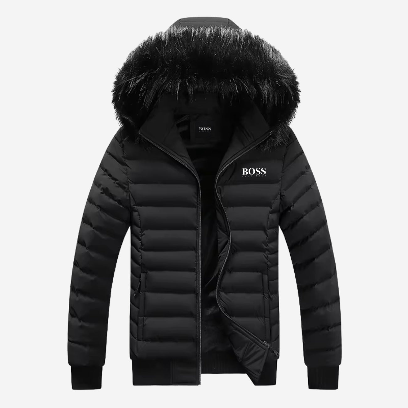 BSS | Down jacket with fur collar