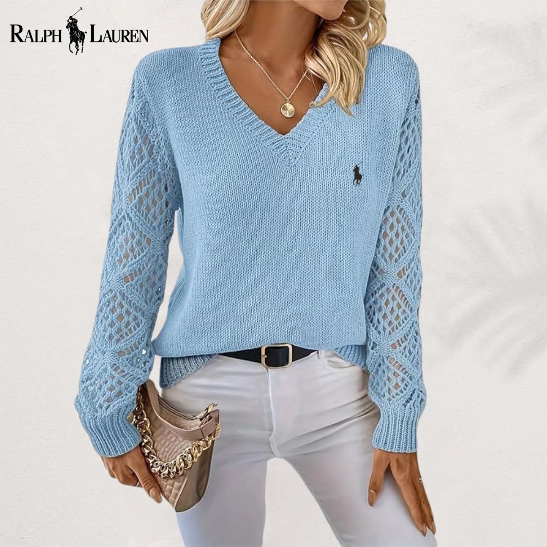Ralph Lauren™ Elegant V-Neck Knitted Sweater