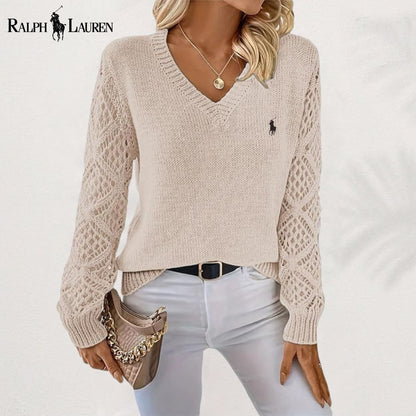 Ralph Lauren™ Elegant V-Neck Knitted Sweater