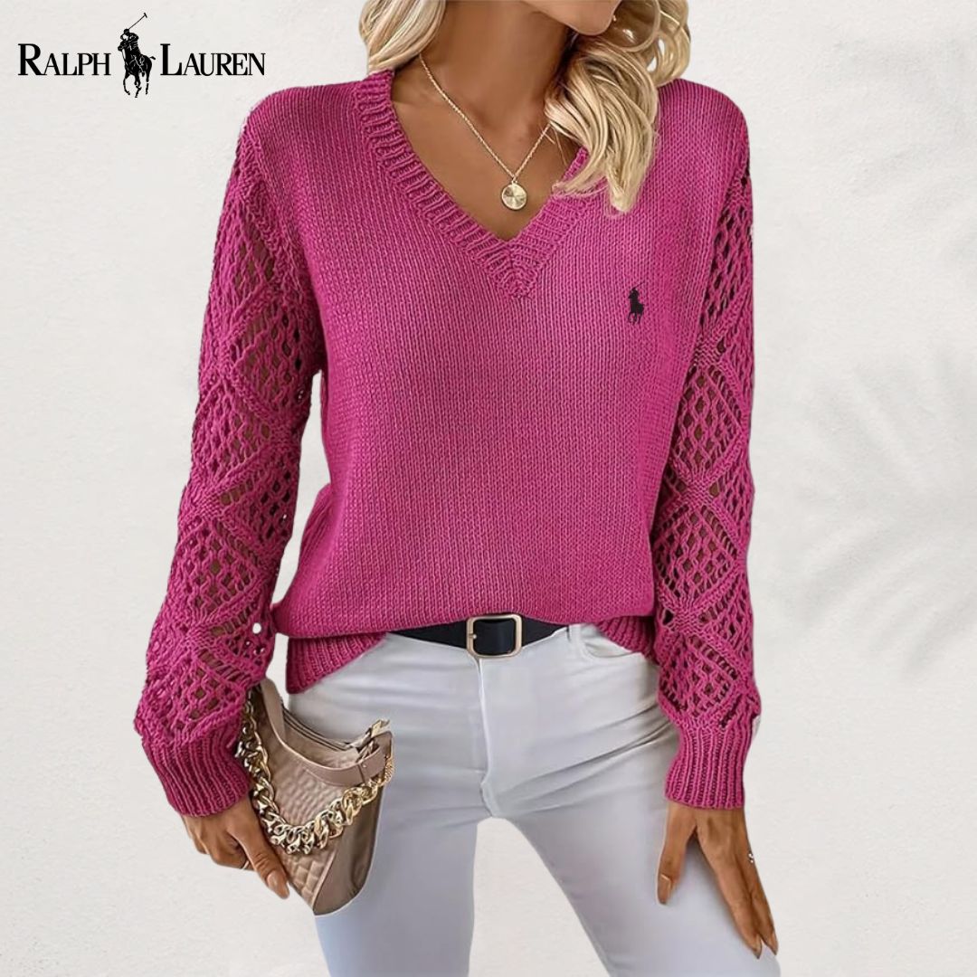 Ralph Lauren™ Elegant V-Neck Knitted Sweater