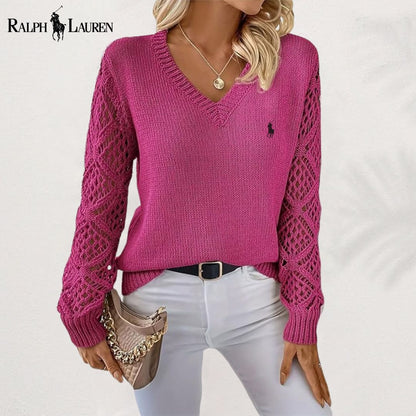 Ralph Lauren™ Elegant V-Neck Knitted Sweater