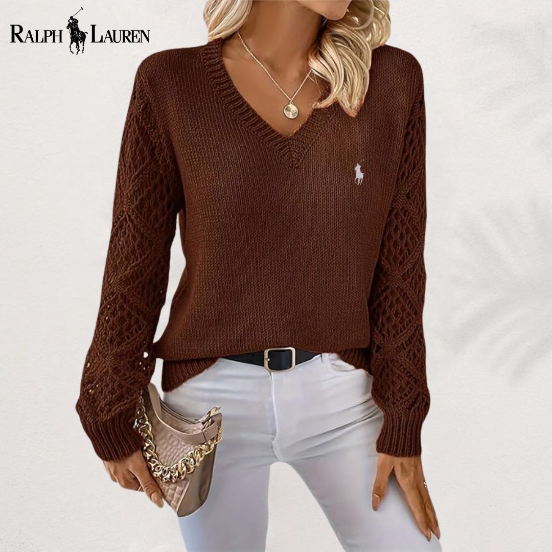 Ralph Lauren™ Elegant V-Neck Knitted Sweater