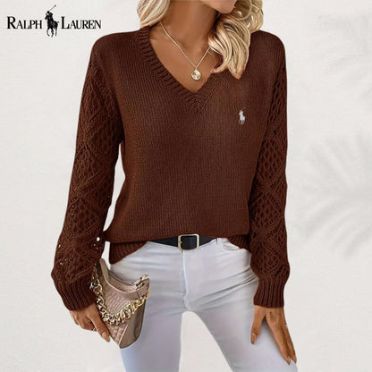 Ralph Lauren™ Elegant V-Neck Knitted Sweater